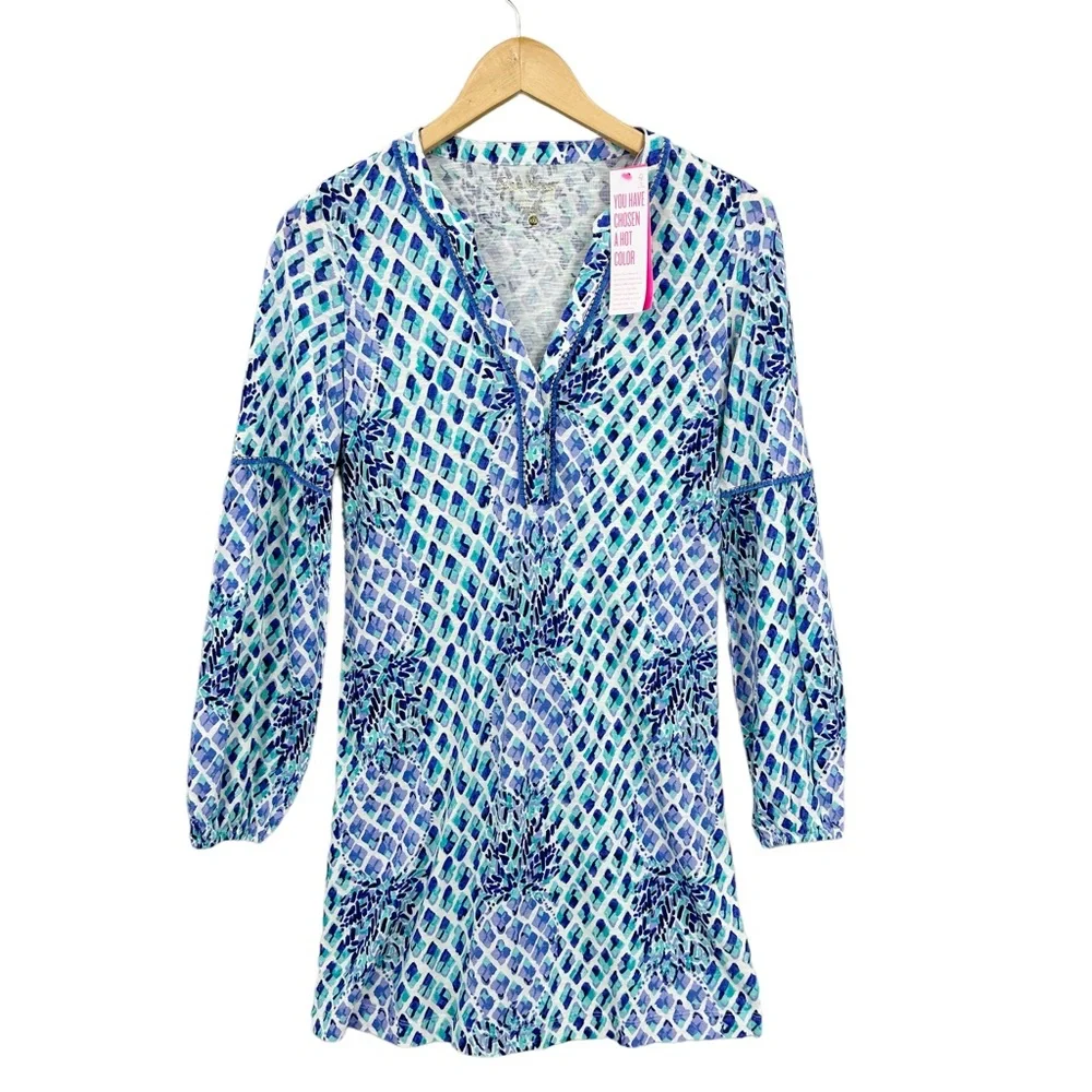 New LILLY PULITZER Aleece Tunic Dress Sleeve Joy Long Sleeve